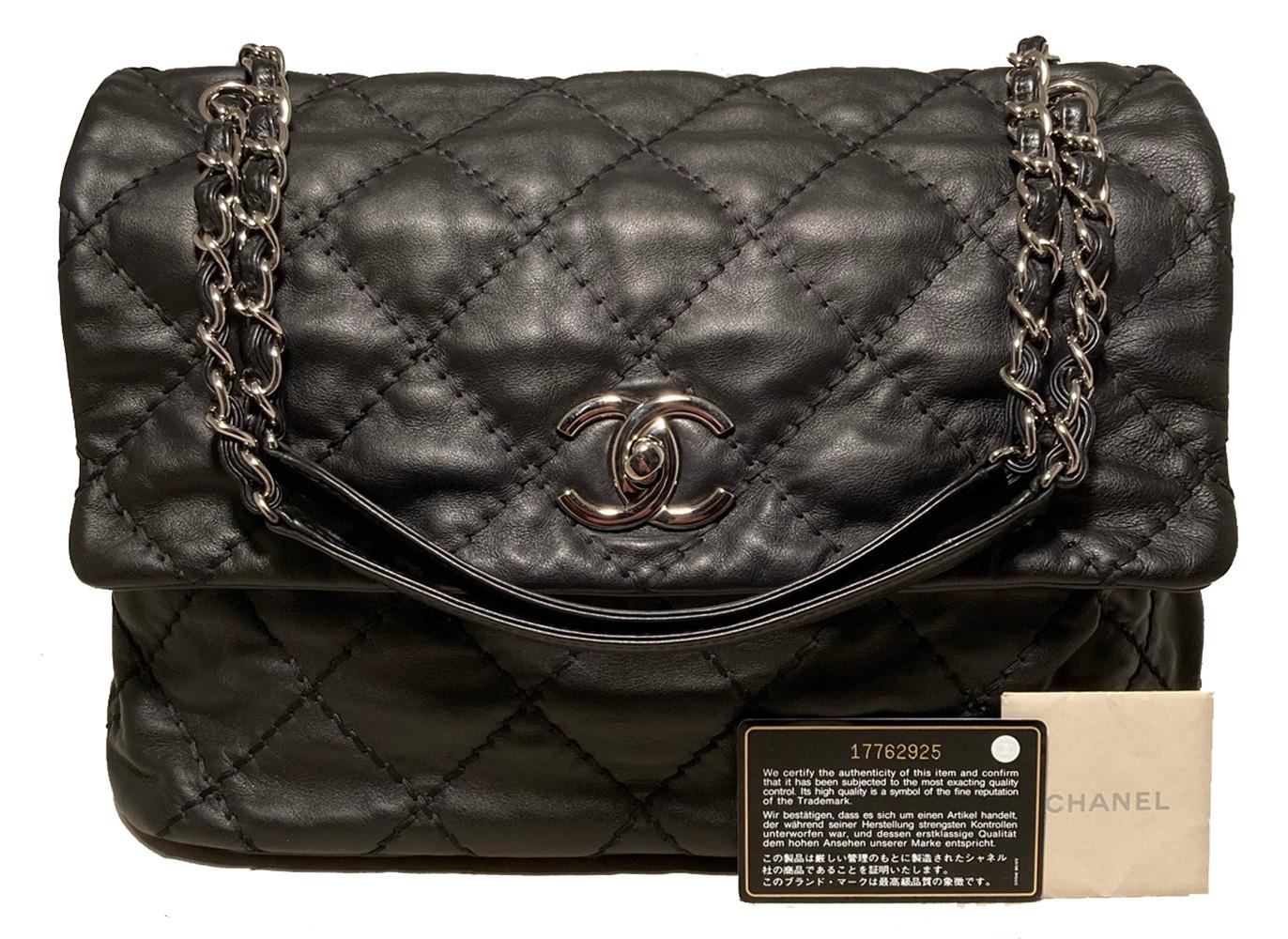 Chanel Black Leather Ultimate Stitch Classic Flap Shoulder Bag 5