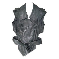Chanel Black Leather Vest Jacket
