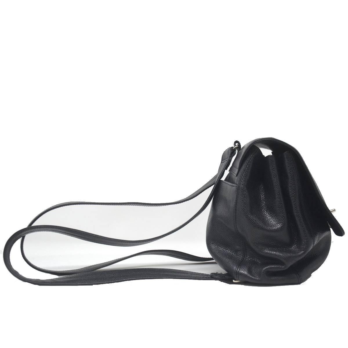 Chanel Black Leather Vintage Backpack In Good Condition In Boca Raton, FL