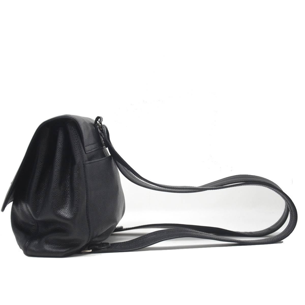 Women's Chanel Black Leather Vintage Backpack