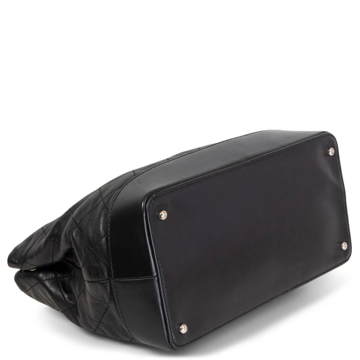 medium black patent shopping bag