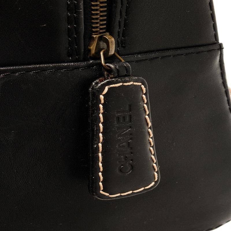 Chanel Black Leather Wild Stitch Tote Handbag 3