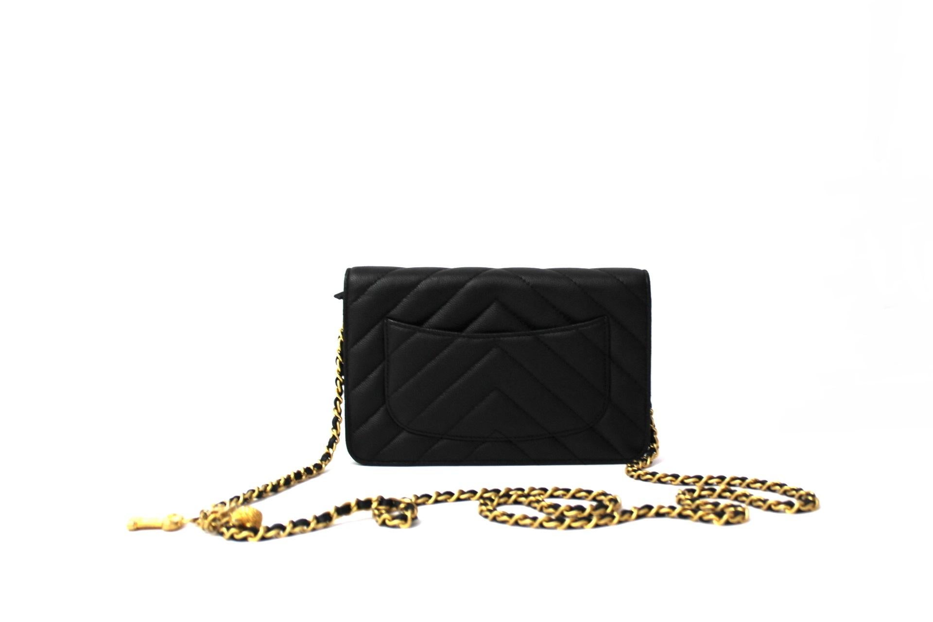 Chanel Black Leather Woc Bag In New Condition In Torre Del Greco, IT