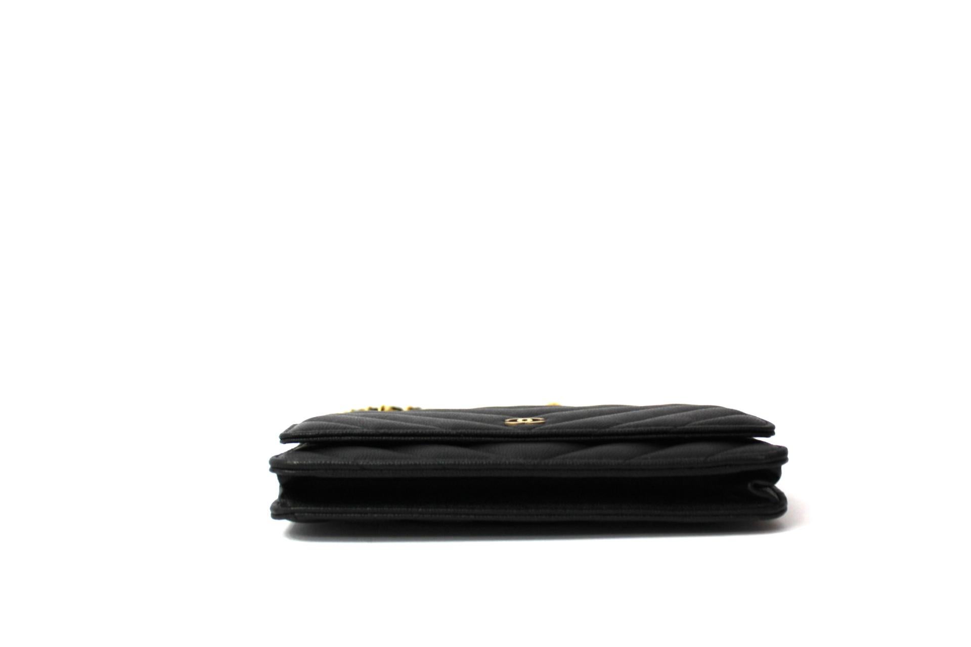 Women's Chanel Black Leather Woc Bag
