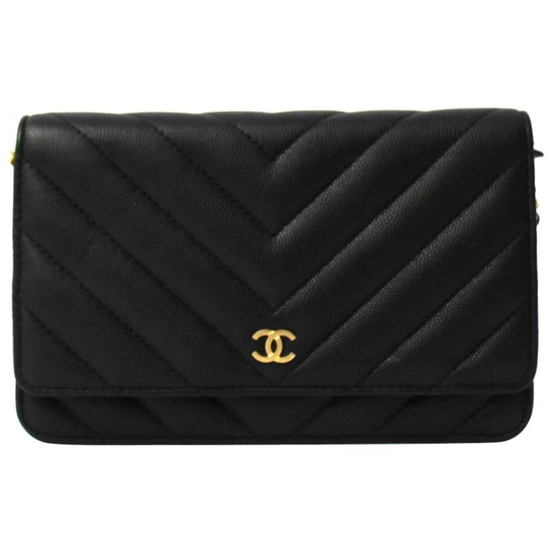 Chanel Black Leather Woc Bag