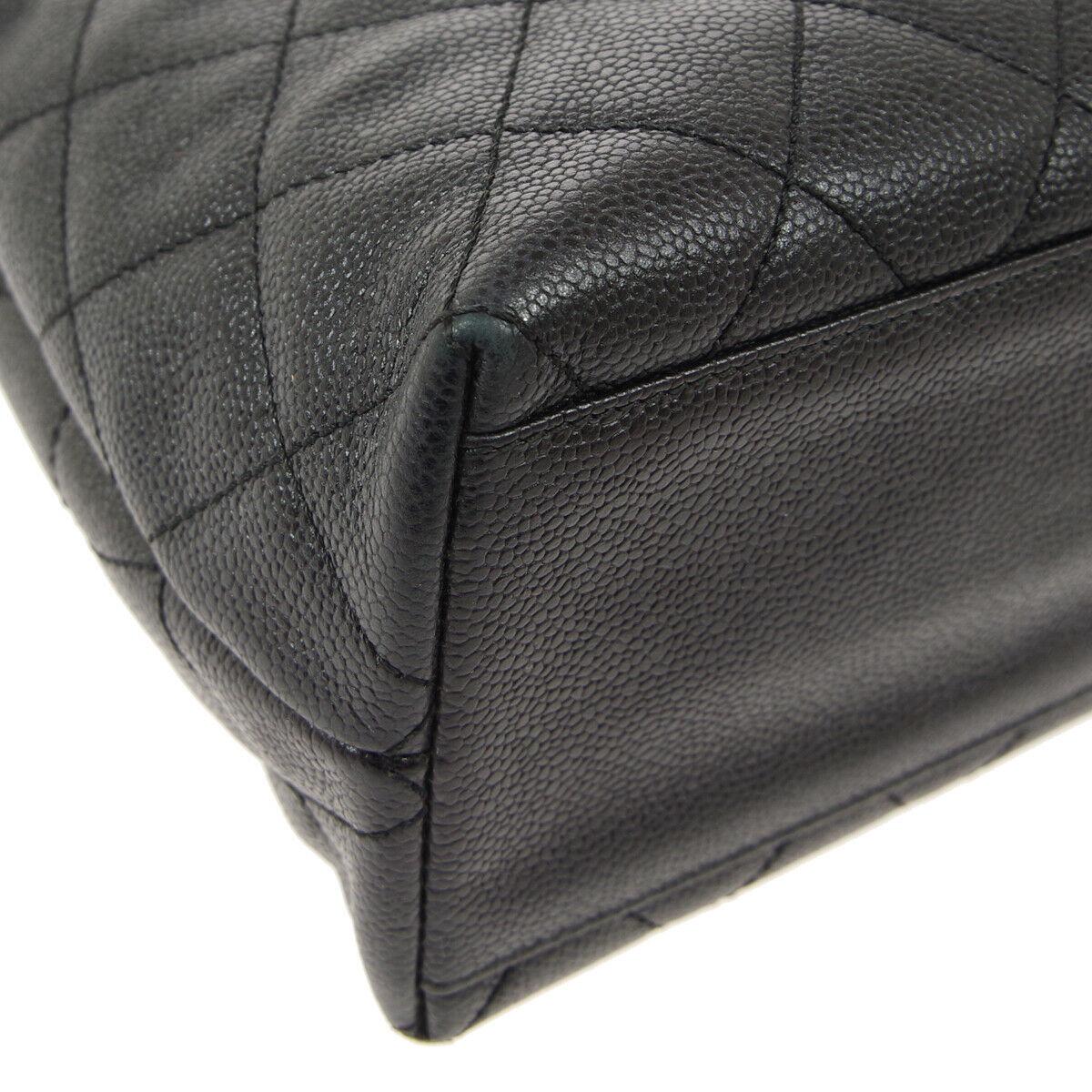Women's Chanel Black Leather Wood Bar Top Handle Satchel Evening Clutch Bag 