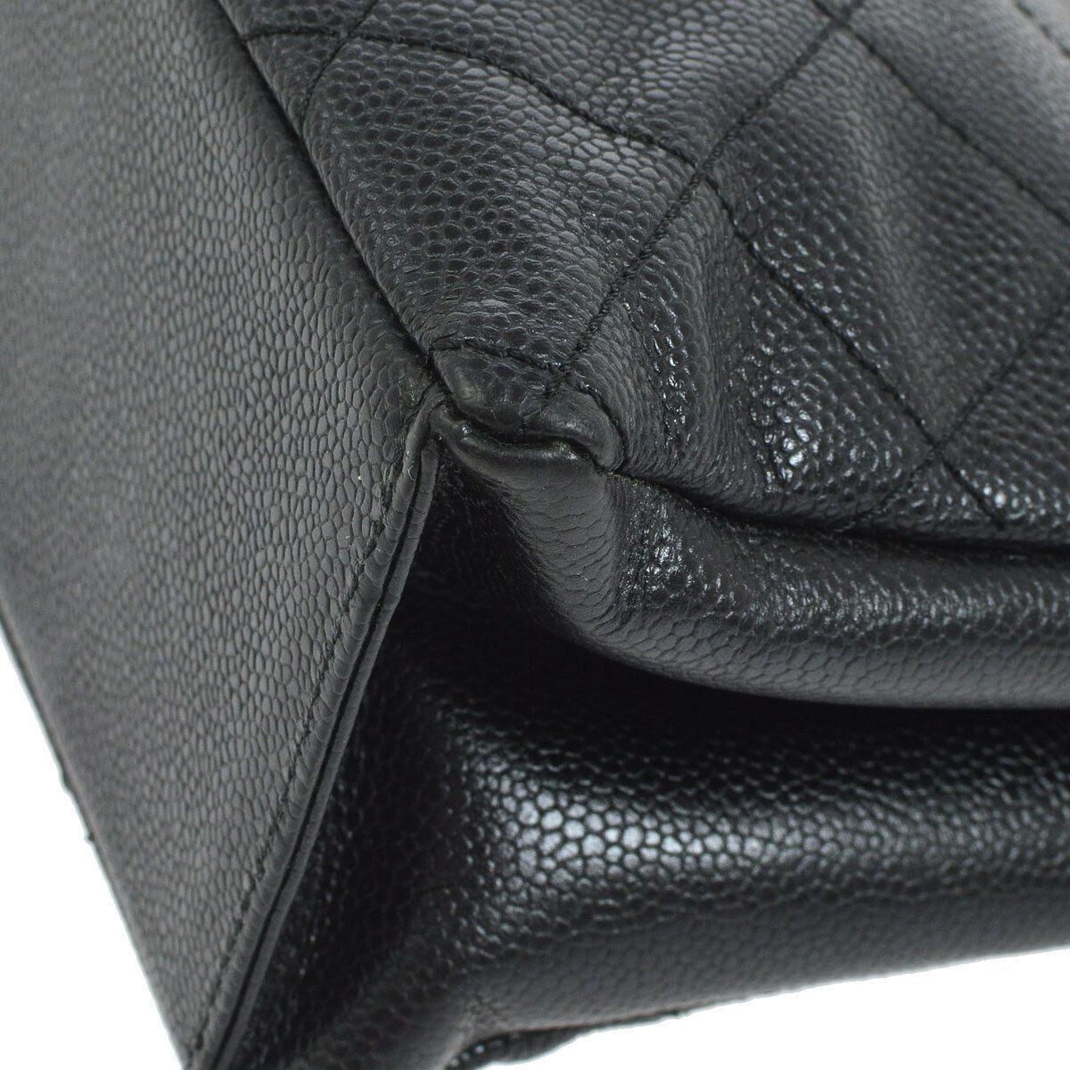 Chanel Black Leather Wood Gold Evening Shoulder Flap Bag 2
