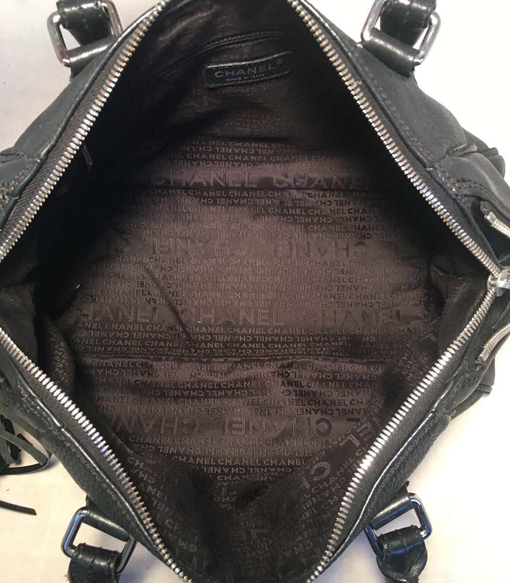 Chanel Lax Black Leather Tassel Bag For Sale 1