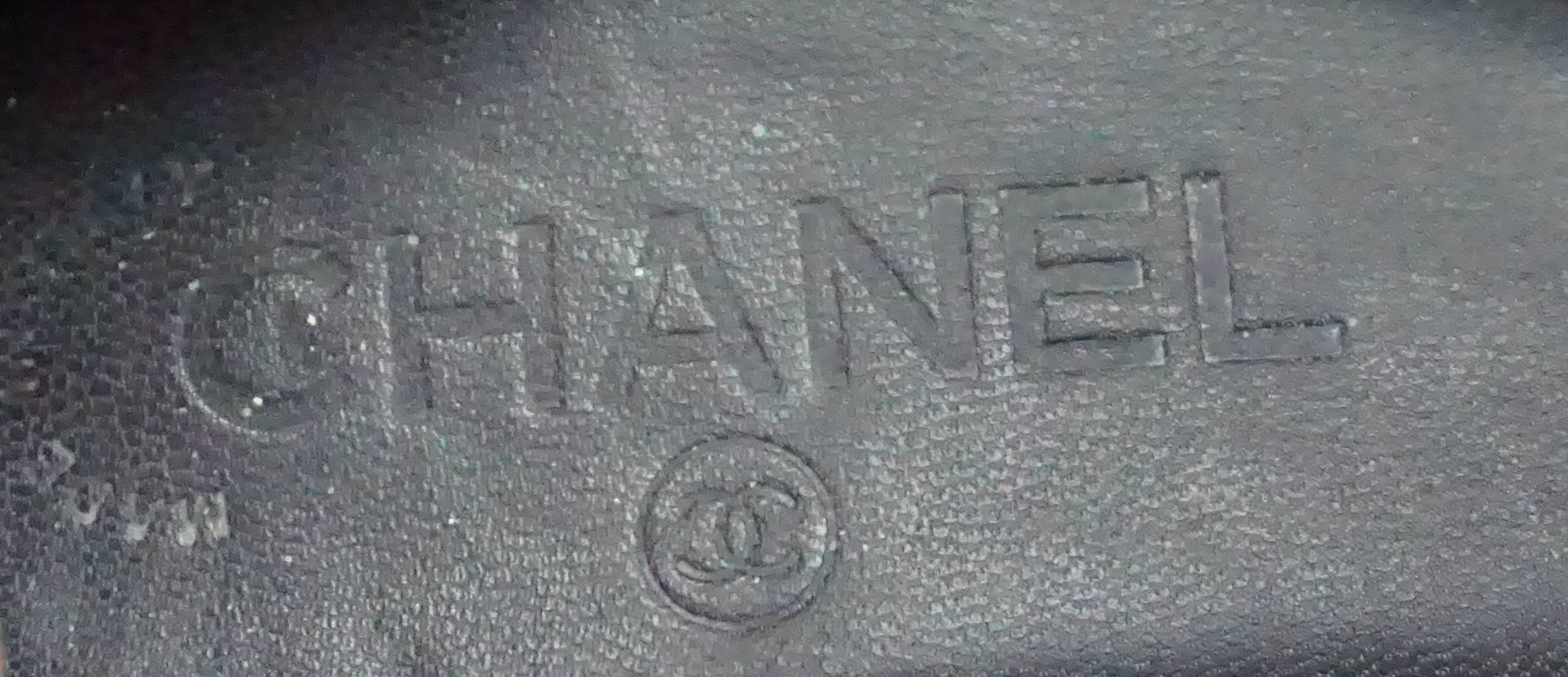 Women's Chanel Black Leather/Rubber Elastic Cap-Toe Ballet Flats - 36.5