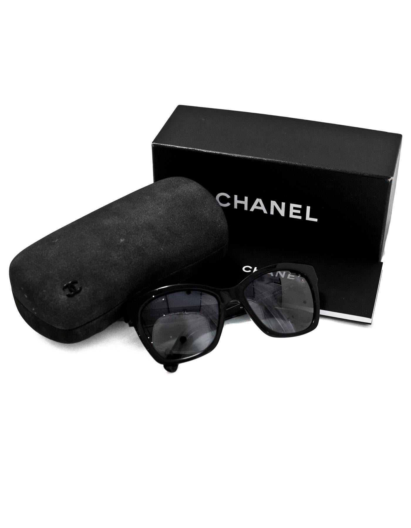 Chanel Black Lego Butterfly Spring Sunglasses with Box and Case 2