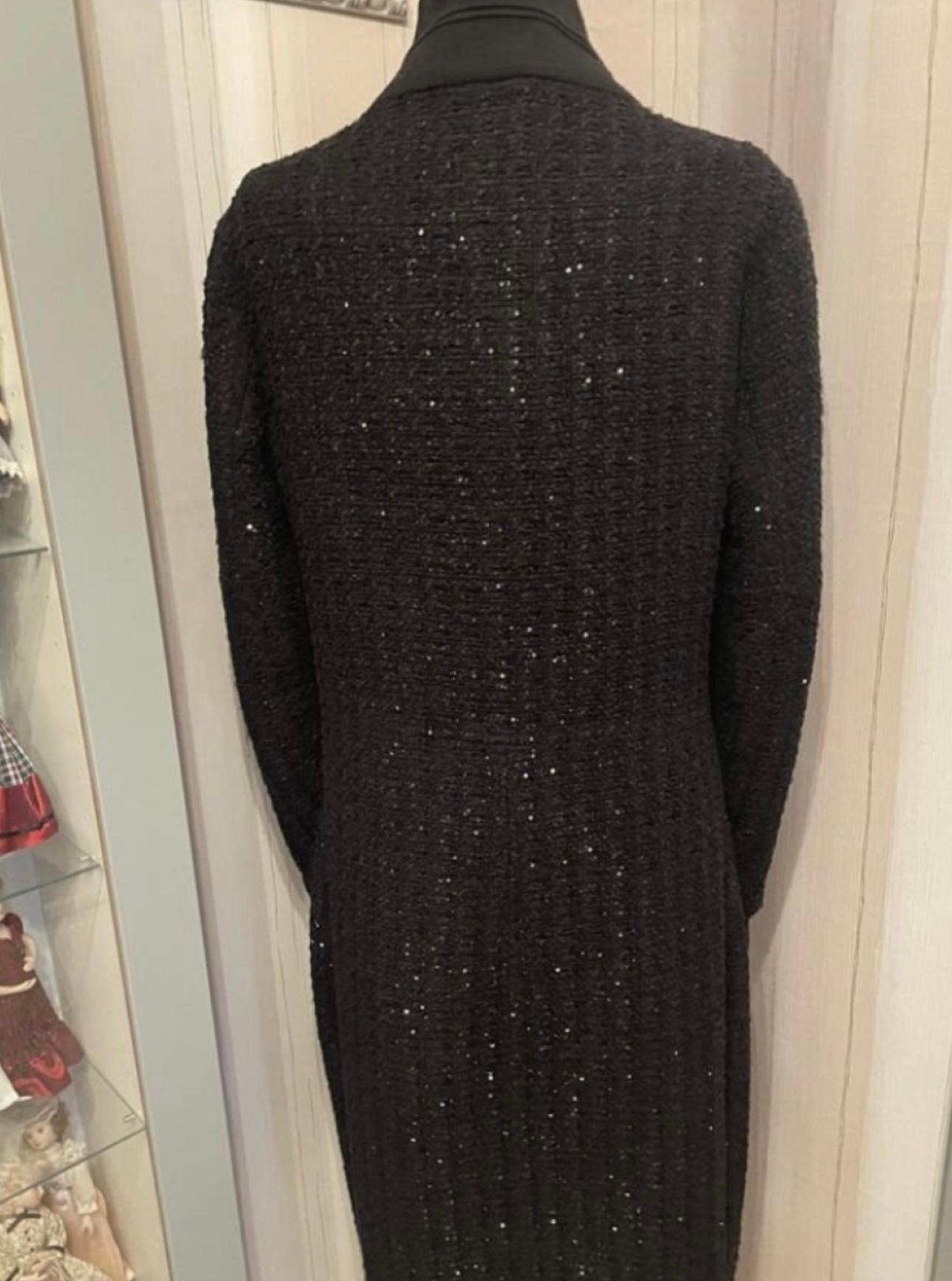 Women's or Men's Chanel Black Lesage Tweed Coat