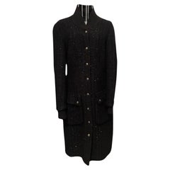 Manteau en tweed noir Lesage de Chanel