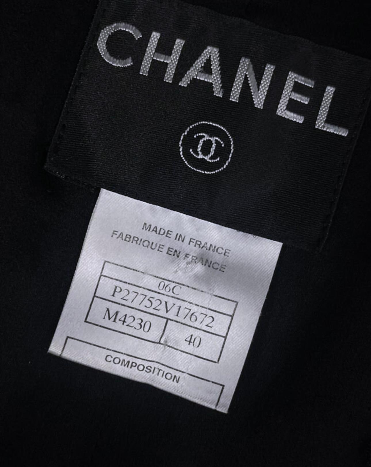Chanel Black Lesage Tweed Coat / Jacket 40 FR For Sale 2