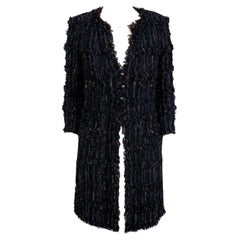 Chanel Black Lesage Tweed Coat / Jacket 40 FR