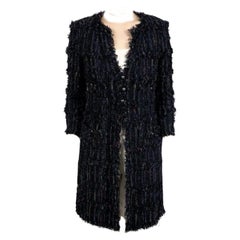 Chanel Black Lesage Tweed Coat / Jacket