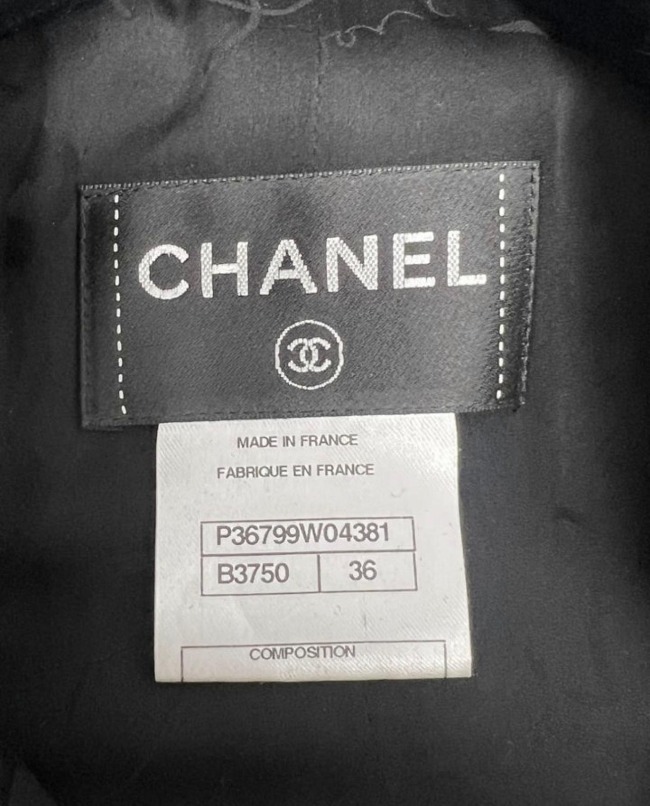 Chanel Black Lesage Tweed Coat with Jewel Gripoix Belt 10