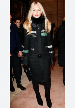 Chanel Black Lesage Tweed Coat with Jewel Gripoix Belt