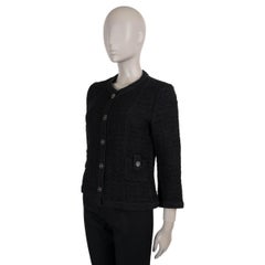 CHANEL black linen 16C SEOUL TWEED Jacket 40 M