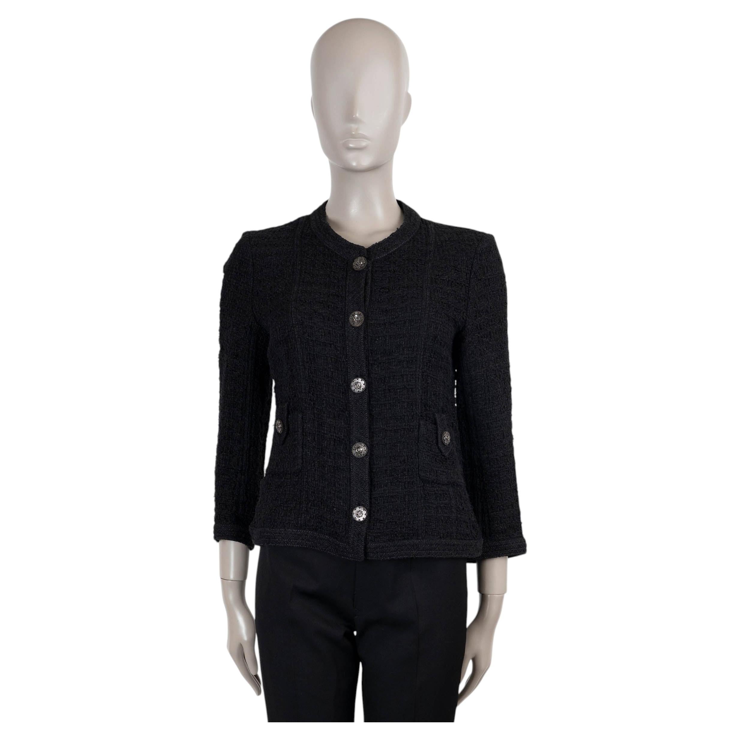 CHANEL lin noir 16C SEOUL TWEED Veste 40 M