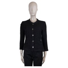 CHANEL black linen 16C SEOUL TWEED Jacket 40 M