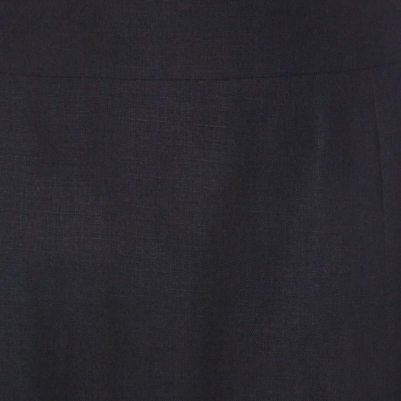 Women's Chanel Black Linen Sheath Skirt L