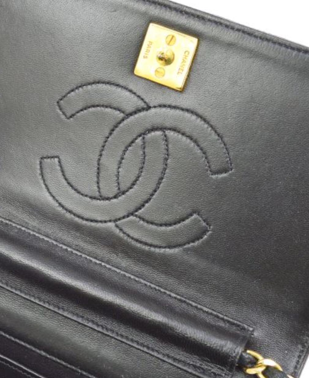 Chanel Black Lizard Leather Exotic Leather Gold Small Shoulder Flap Bag in Box 2