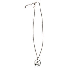 Chanel Black Logo and Bones Necklace