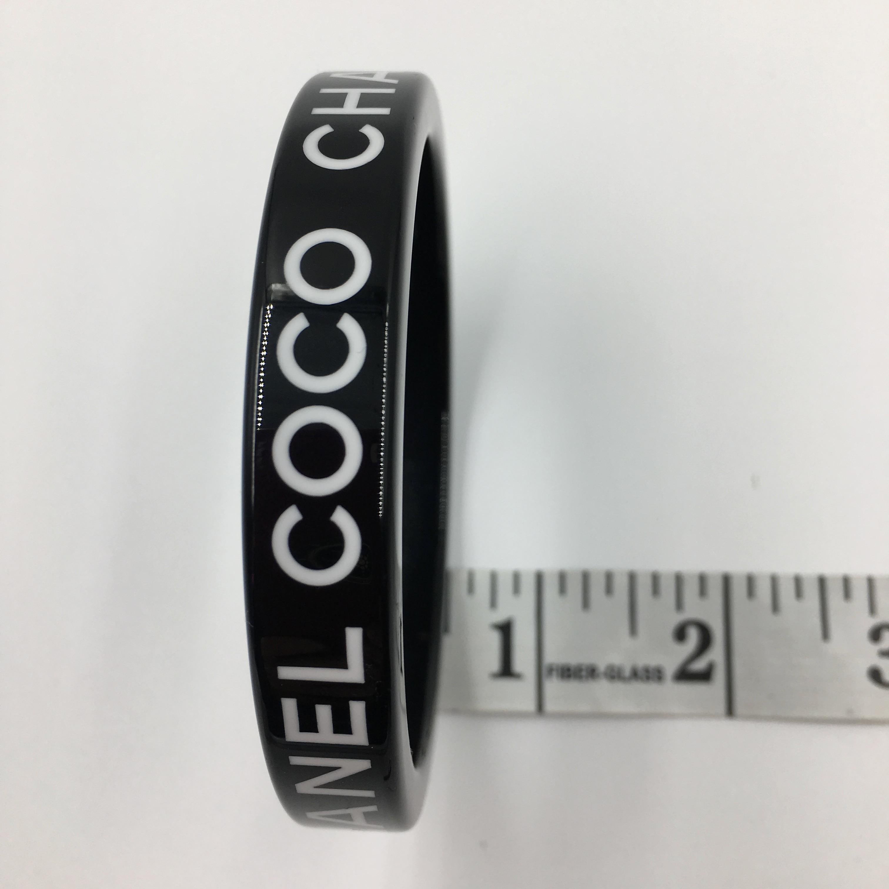 Contemporary Chanel Black Logo Bangle - Coco Chanel Coco Chanel Coco Chanel