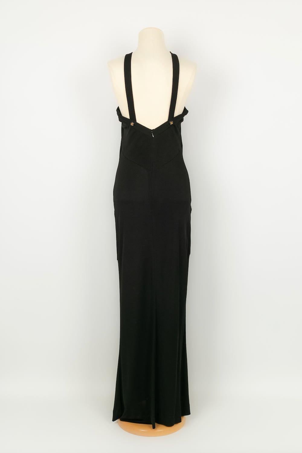Chanel Black Long Dress In Good Condition In SAINT-OUEN-SUR-SEINE, FR