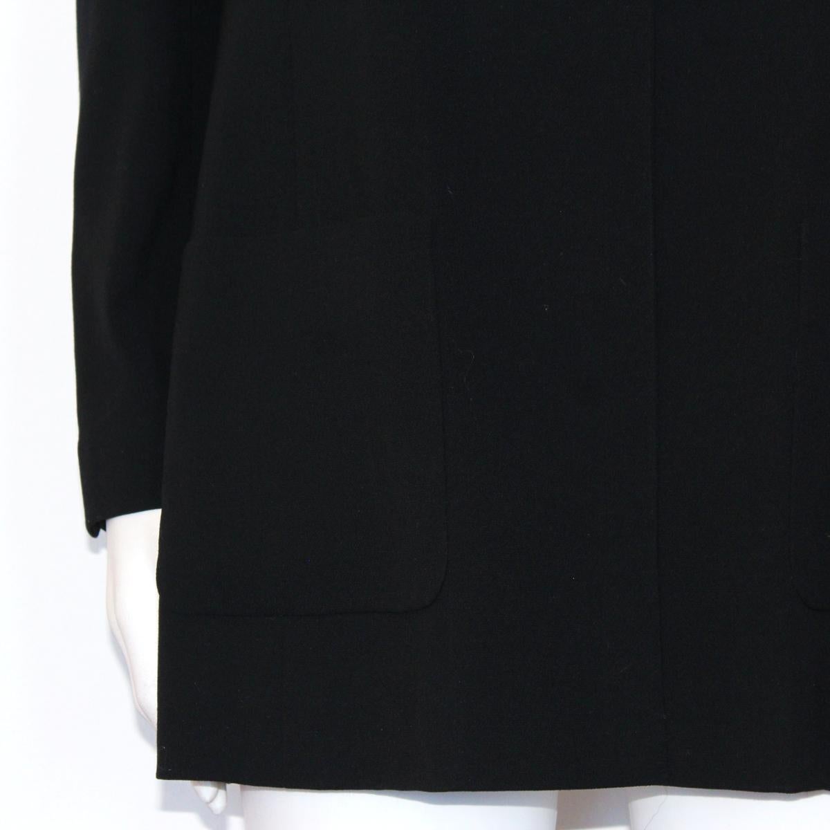 Women's Chanel Black Long Wool Jacket 42/46