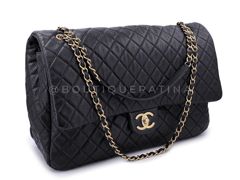 Pristine 19S Chanel Chic Pearls Quilted Flap Bag Black GHW