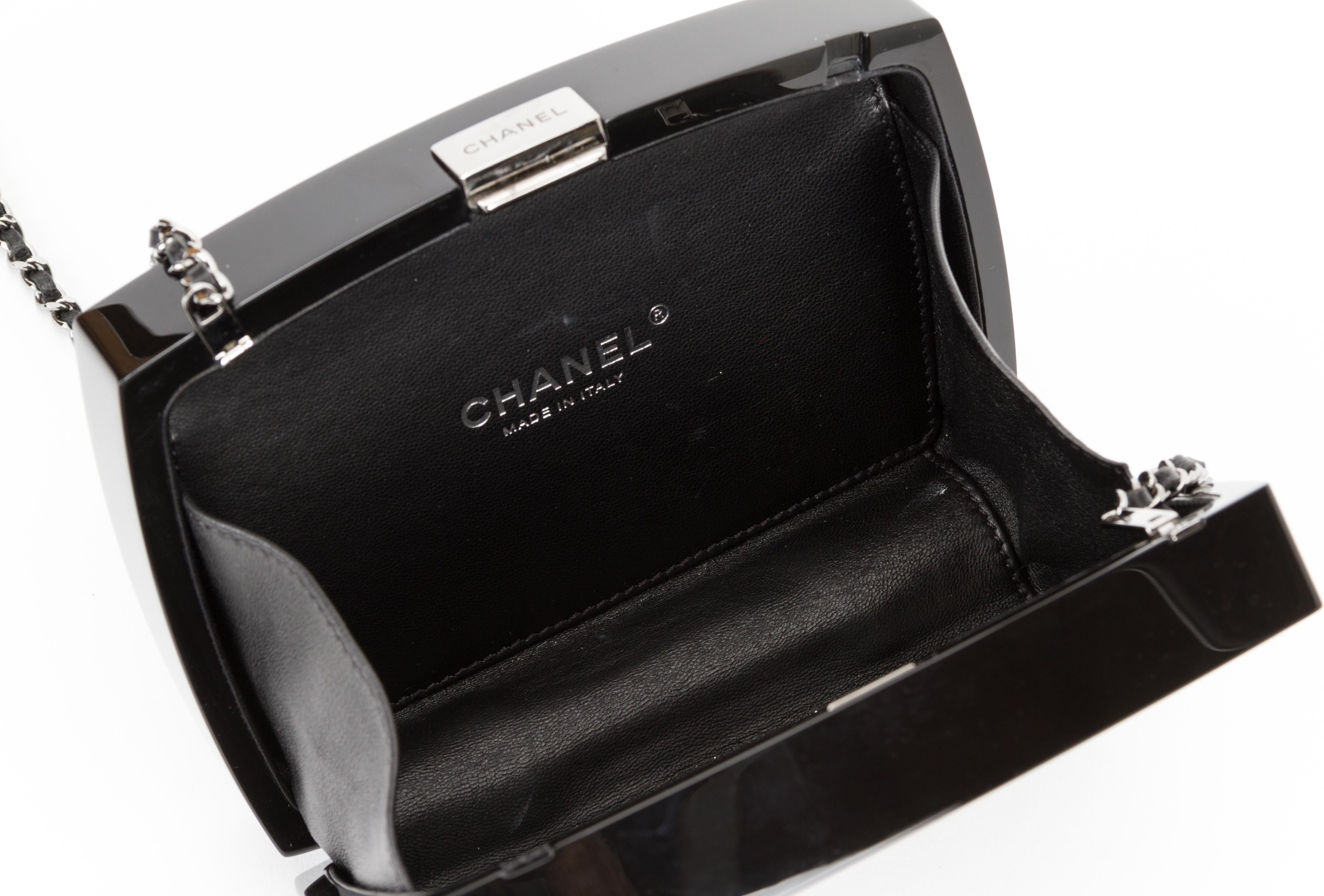 Chanel Black Lucite Minaudiere Clutch Bag 4