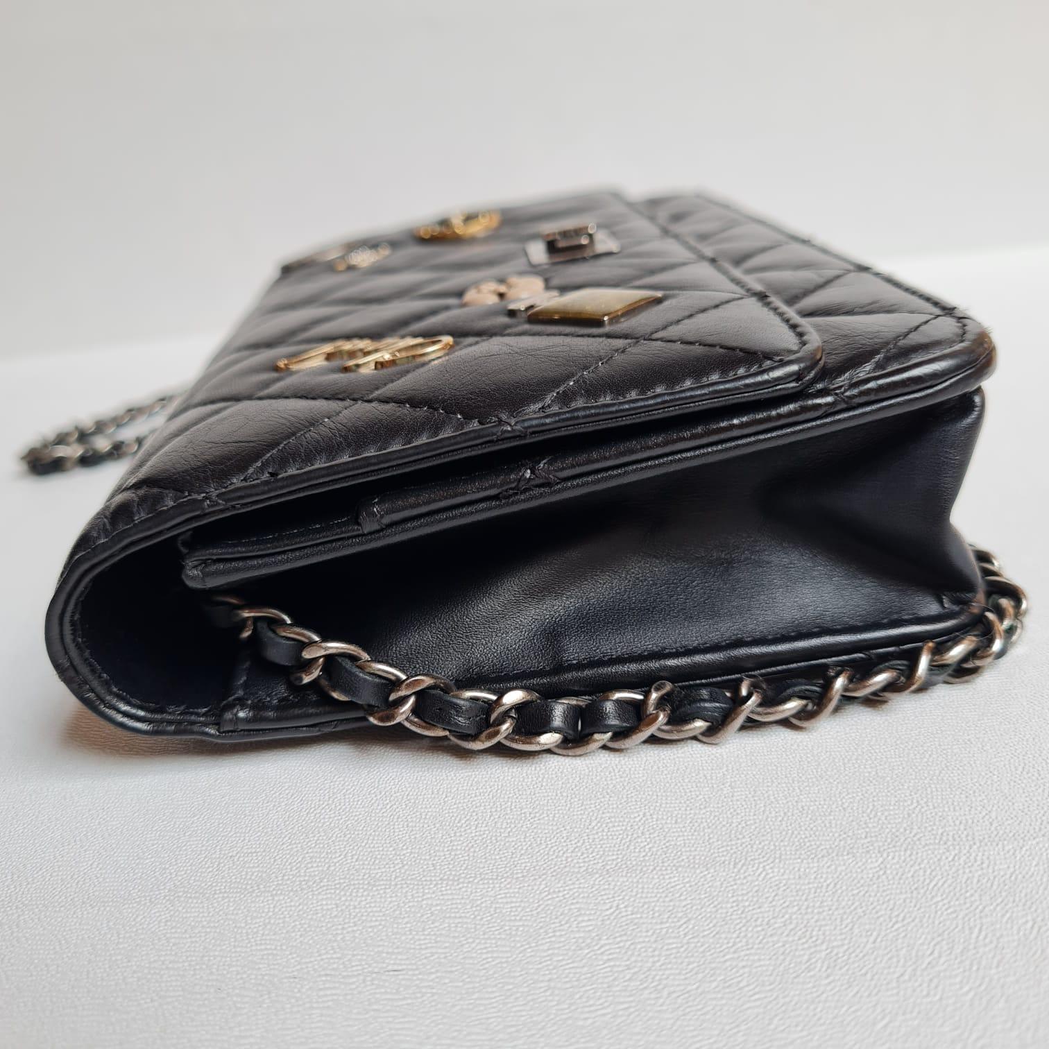 Chanel Black Lucky Charm Reissue Wallet on Chain 1