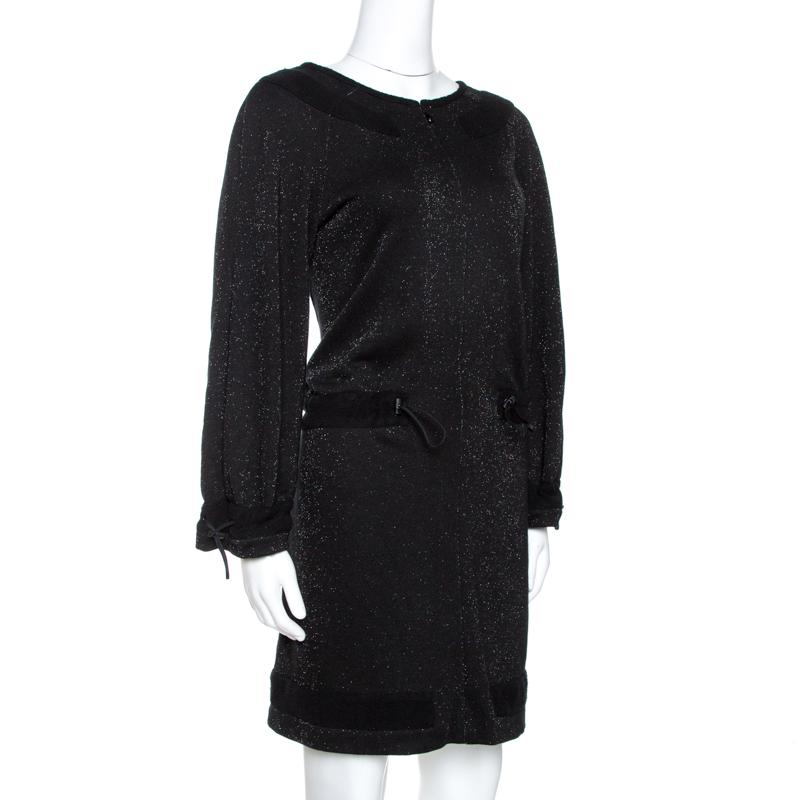 black lurex dress