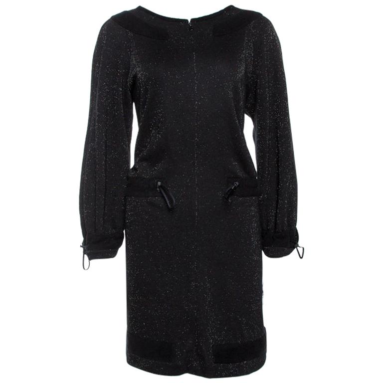 Chanel Blue Tweed A-Line Short Dress L For Sale at 1stDibs