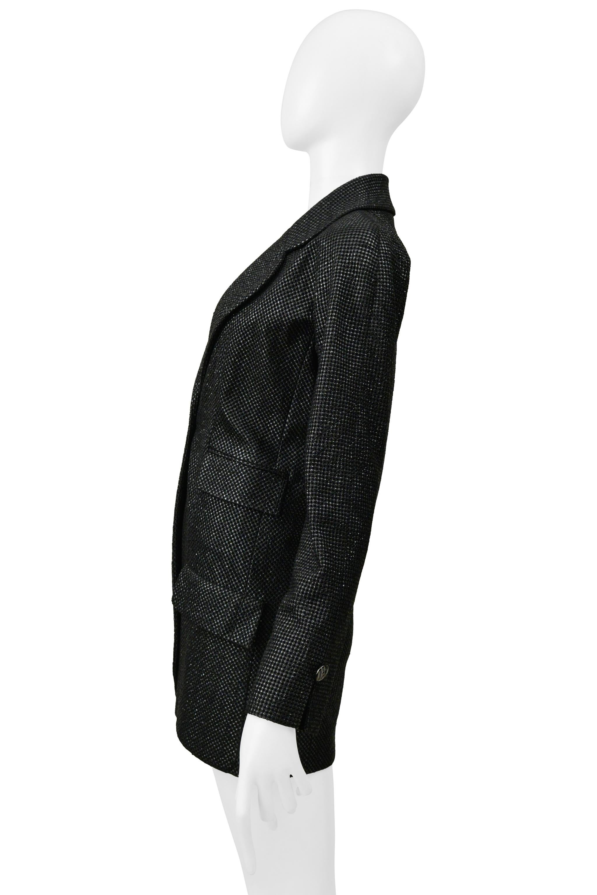 Giacca Chanel nera con un bottone in lurex 2011 in vendita 1