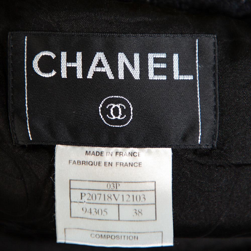 Chanel Black Lurex tweed Button Front Cropped Blazer S In Good Condition In Dubai, Al Qouz 2