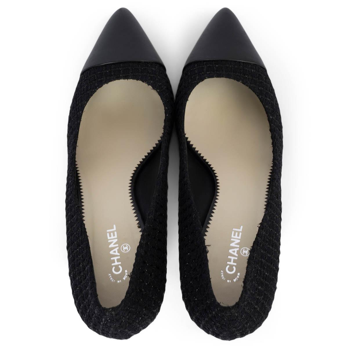 CHANEL schwarze LUREX TWEED Pumps Schuhe 40,5 Größe 40 im Angebot 1