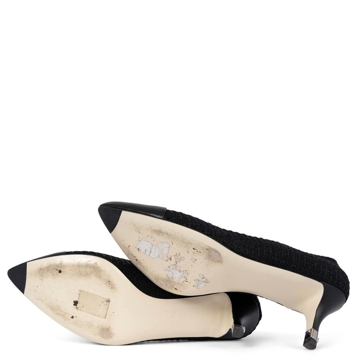 CHANEL schwarze LUREX TWEED Pumps Schuhe 40,5 Größe 40 im Angebot 4