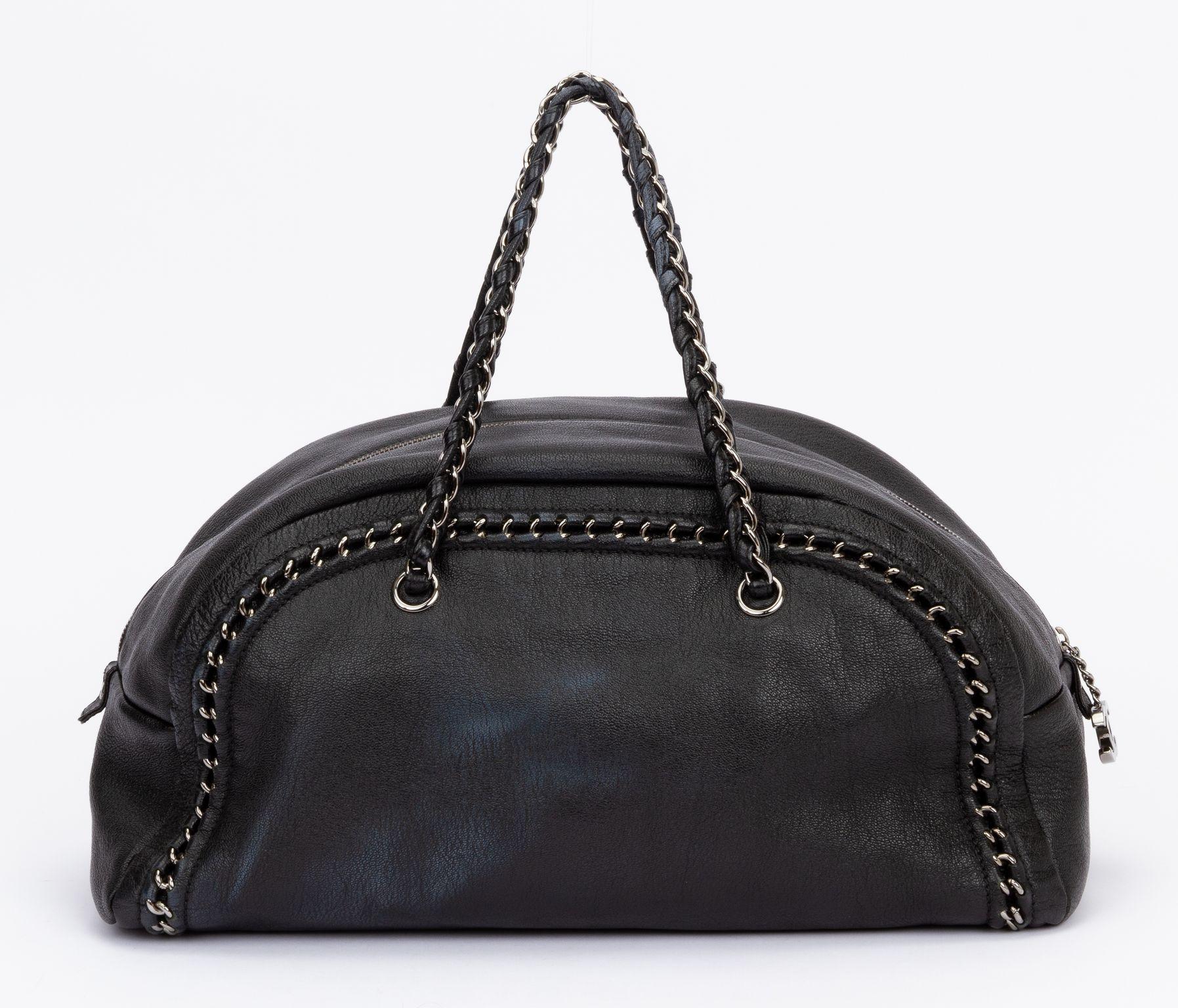 Chanel Black Luxe Ligne Bowler Bag In Excellent Condition In West Hollywood, CA