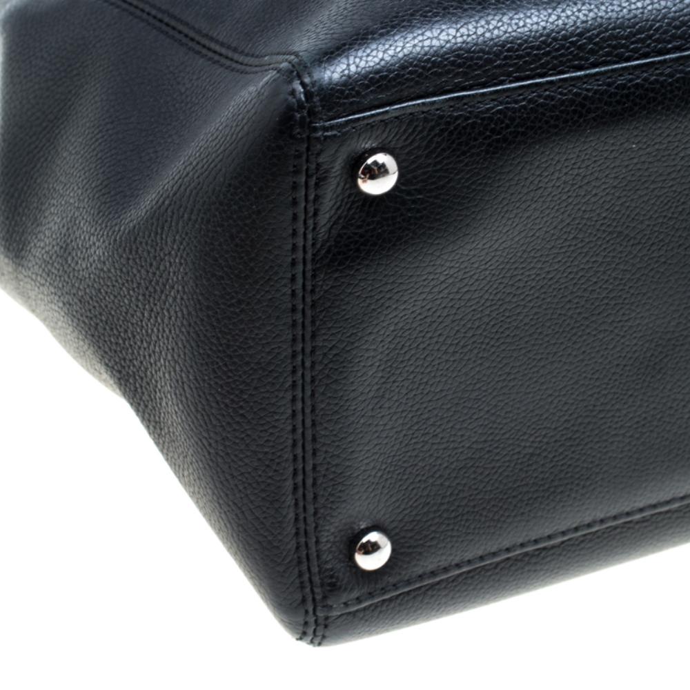 Chanel Black/Maroon Leather Top Handle Bag 6