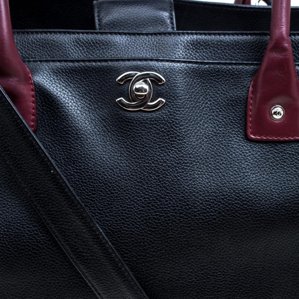 Chanel Black/Maroon Leather Top Handle Bag 7