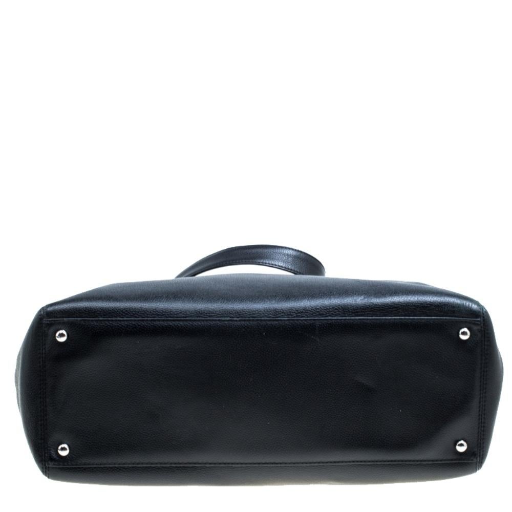 Chanel Black/Maroon Leather Top Handle Bag 1