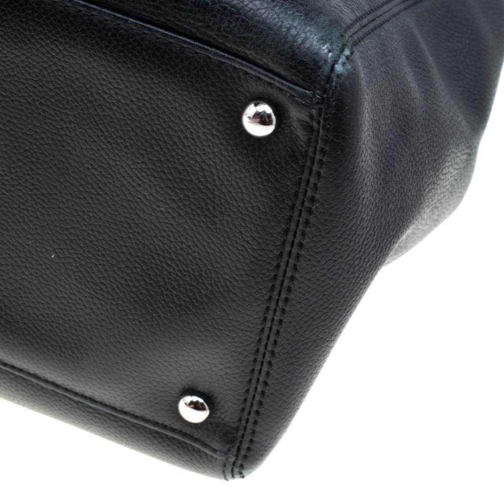 Chanel Black/Maroon Leather Top Handle Bag 5