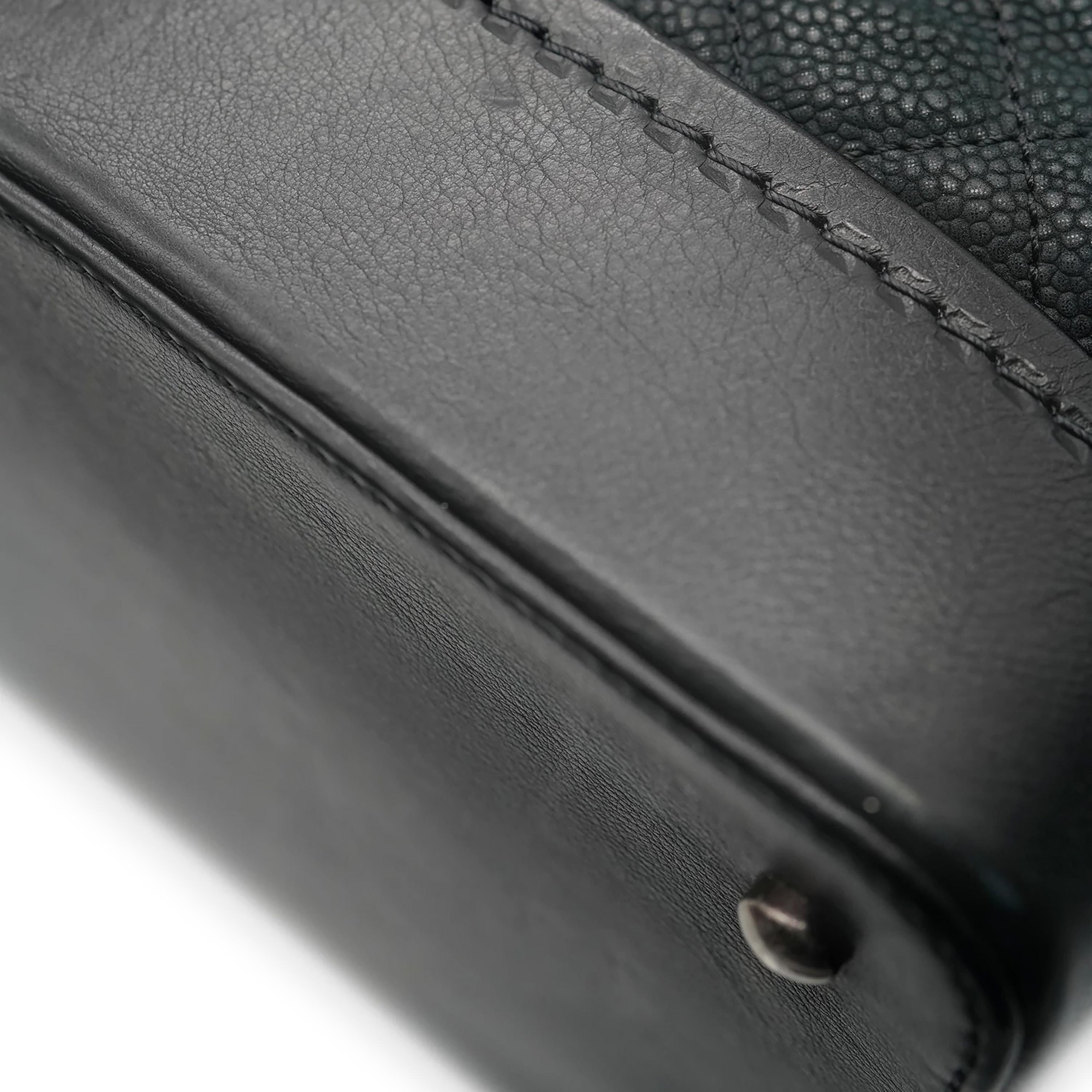 Chanel Black Matte Quilted Caviar Globe Trotter Vanity Case 1