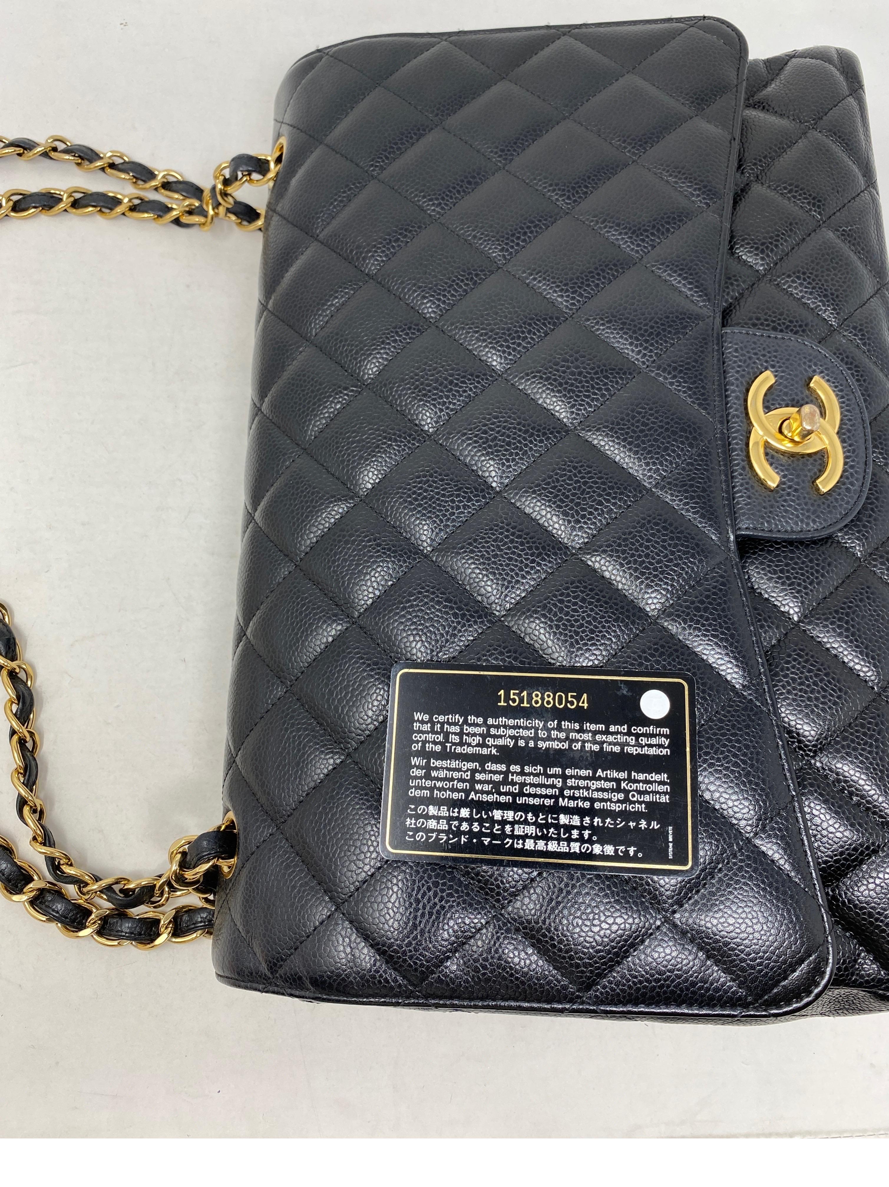 Chanel Black Maxi Double Flap Bag 11