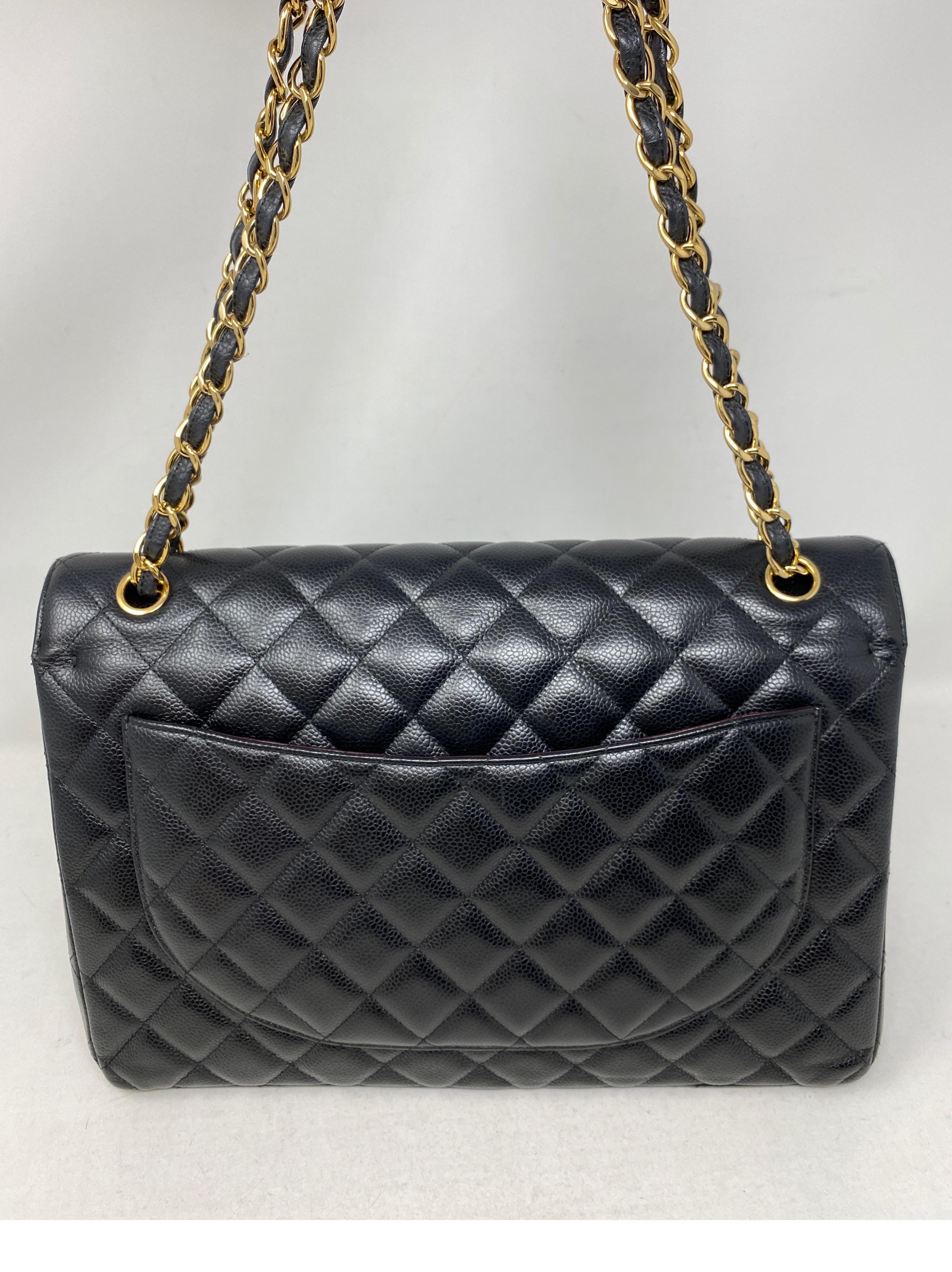 Chanel Black Maxi Double Flap Bag 4