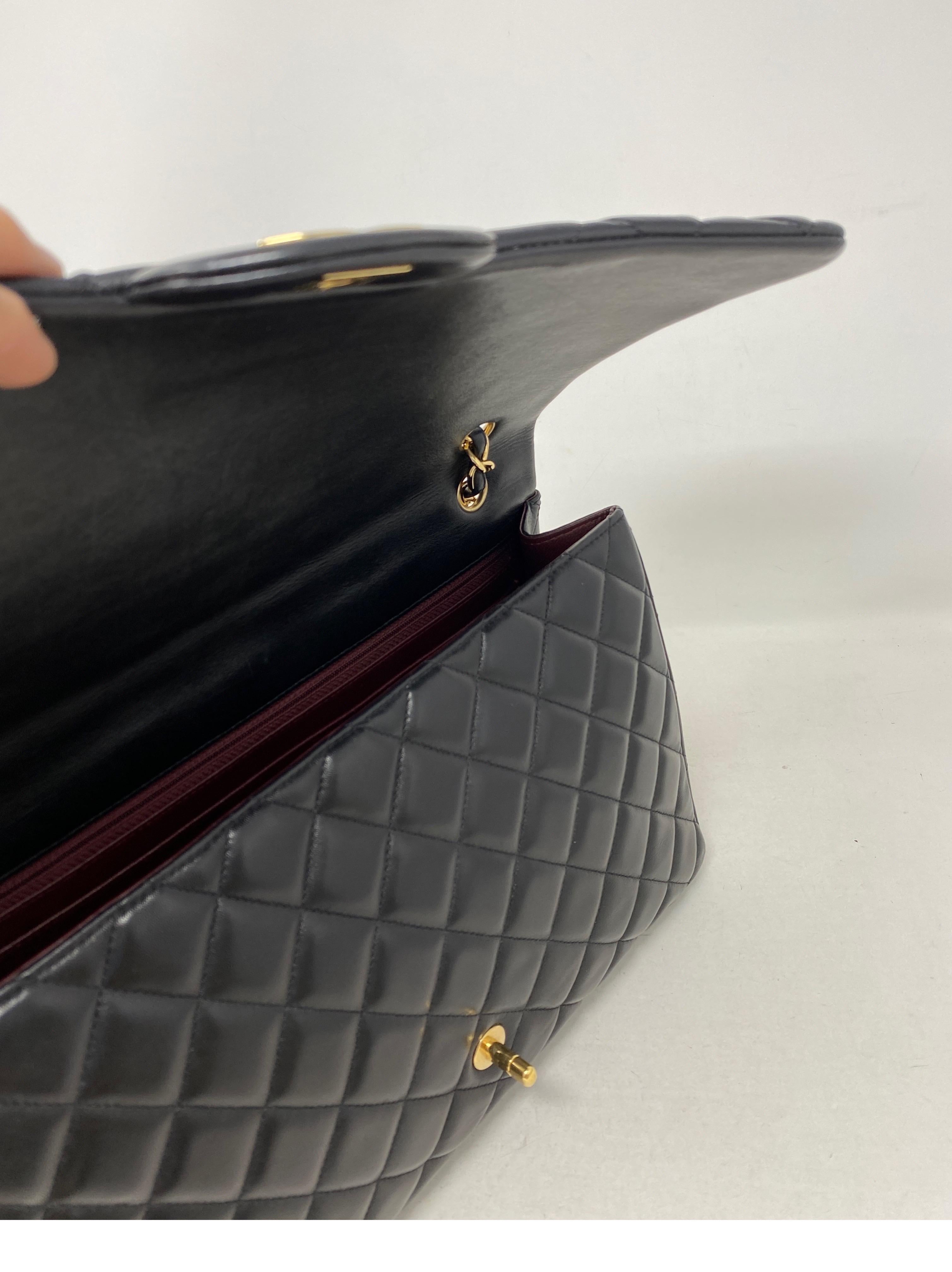 Chanel Black Maxi Lambskin Single Flap Bag  8