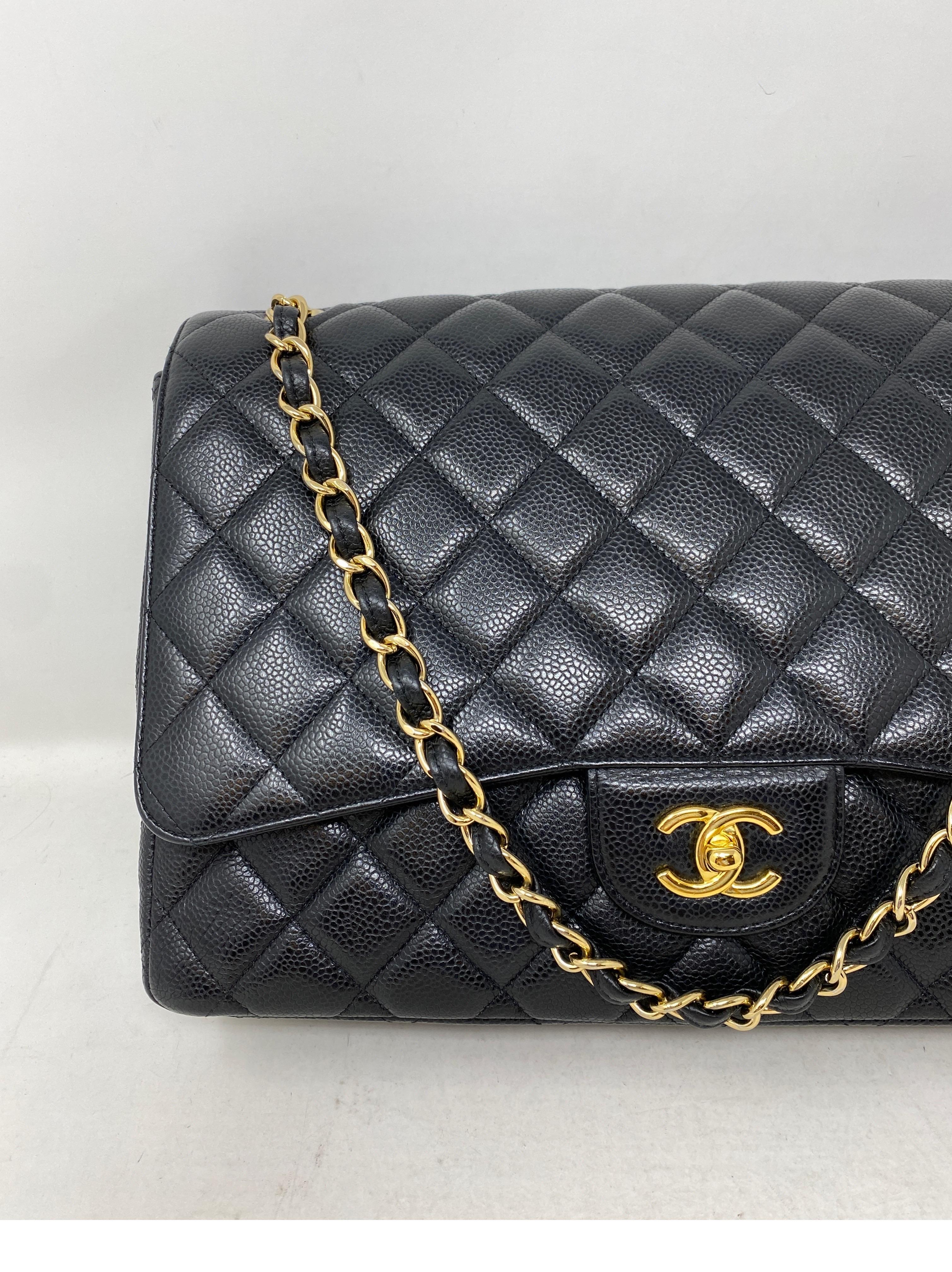 Chanel Black Maxi Single Flap Bag  6