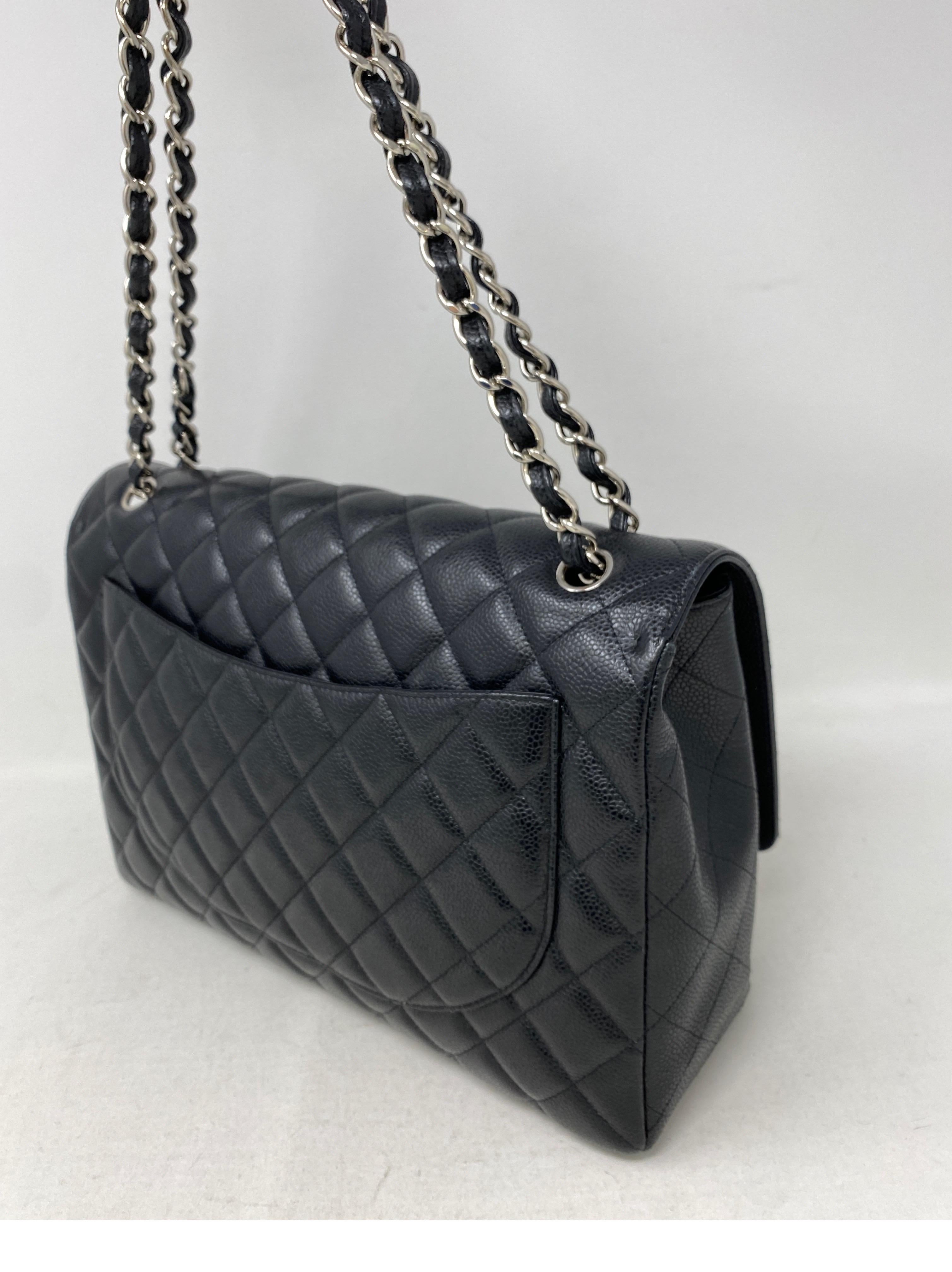 Chanel Black Maxi Single Flap Bag  4